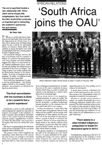 South Africa joins the OAU