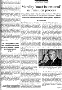 Morality must be restored in transition process