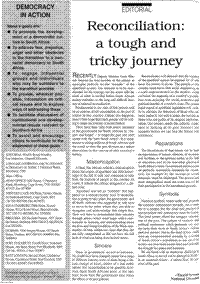 Editorial: Reconciliation - a tough and tricky journey