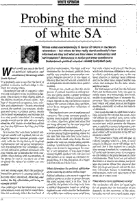 Probing the mind of white SA