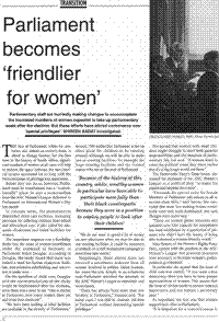 Parliament becomes friendlier for women