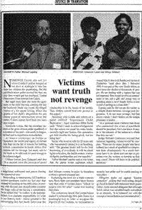 Victims want truth not revenge