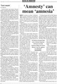 'Amnesty' can mean 'amnesia'