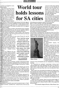 World tour holds lessons for SA cities