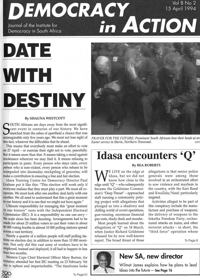 Democracy in Action April 1994 Volume 8 Number 2