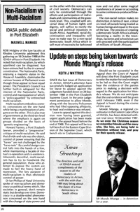 Update on steps being taken towards Monde Mta