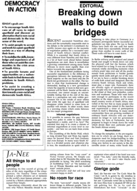 Editorial: Breaking down walls to build bridges