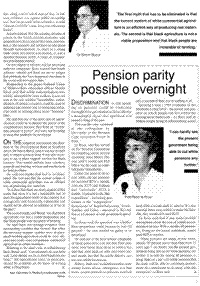 Pension parity possible overnight