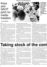 Koos and SACP pitch for media freedom