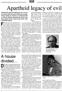 Apartheid legacy of evil that just won`t go away