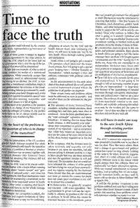 Time to face the truth