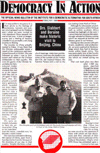 Drs Slabbert and Boraine make historic visit to Beijing, China