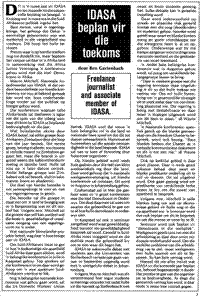 IDASA beplan vir die toekoms (Article written in Afrikaans)
