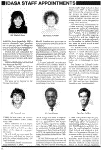 IDASA staff appointments