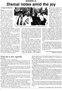 Mandela: dismal notes amid the joy
