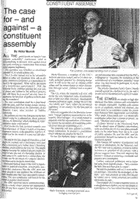 The case for and against a constituent assembly