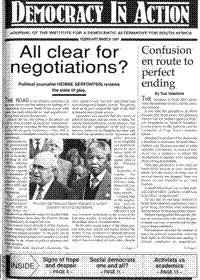 All clear for negotiations?