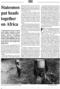 Statesmen put heads together on Africa