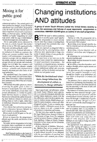 Affirmative action: changing institutions and attitudes