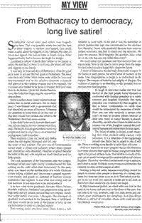 From Bothacracy to democracy, long live satire