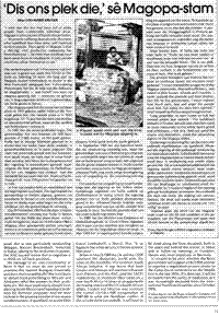 Dis ons plek die, se Magopa-stam (Article written in Afrikaans)