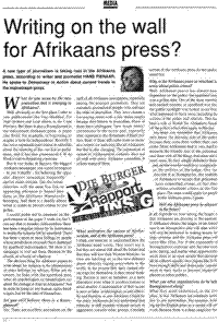 Writing on the wall for Afrikaans press?