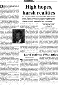 Land claims: what price for past wrongs?