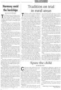 Tradition on trial in rural areas