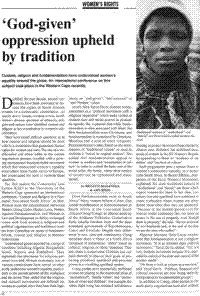 God-given oppression upheld by tradition