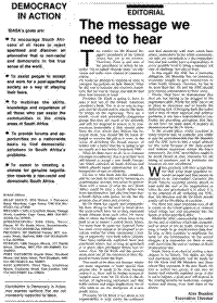 Editorial: The message we need to hear