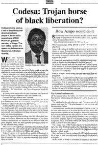 Codesa: Trojan horse of Black liberation