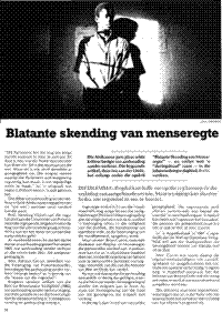 Blatante skending van mensgeregte (Article written in Afrikaans)