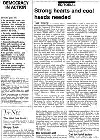 Editorial: Strong hearts and cool heads needed
