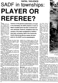 SADF in the townships - player or referee?