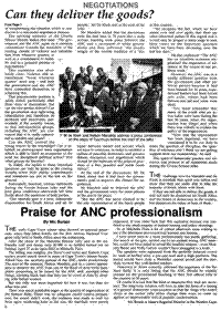 Praise for ANC professionalism
