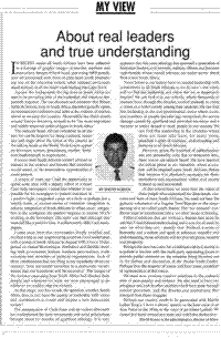 About real leaders and true understanding