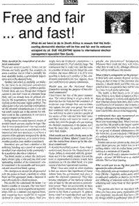 Elections: Free and fair and fast