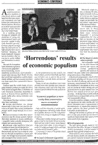 Horrendus results of economic populism