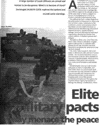 Elite military pacts may menace the peace