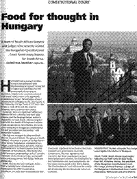 Food for thought in Hungary