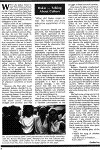 Dakar: Talking about culture