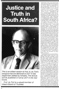 Justice and truth in South Africa?
