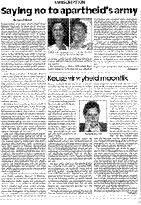 Conscription: Saying no to apartheid`s army