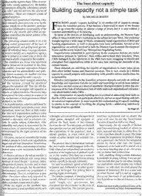Building capacity not a simple task