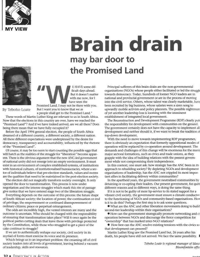 Brain drain may bar door to the Promised Land
