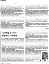 Training a force of good citizens