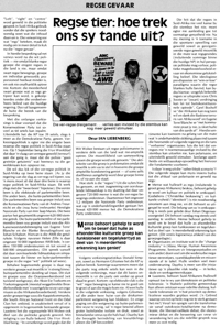 Regse tier: hoe trek ons sy tande uit? (Article written in Afrikaans)