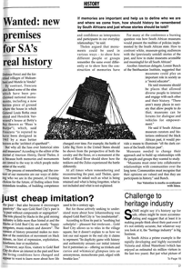 Wanted: new premises for South Africa`s real history