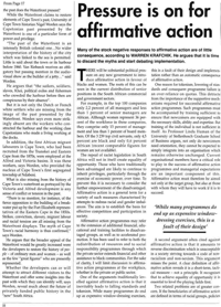 Pressure is on for affirmative action