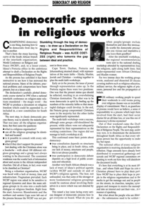 Democratic spanners in religious works